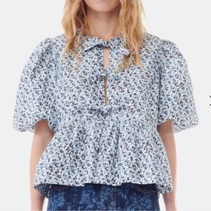 Ganni Peplum Top